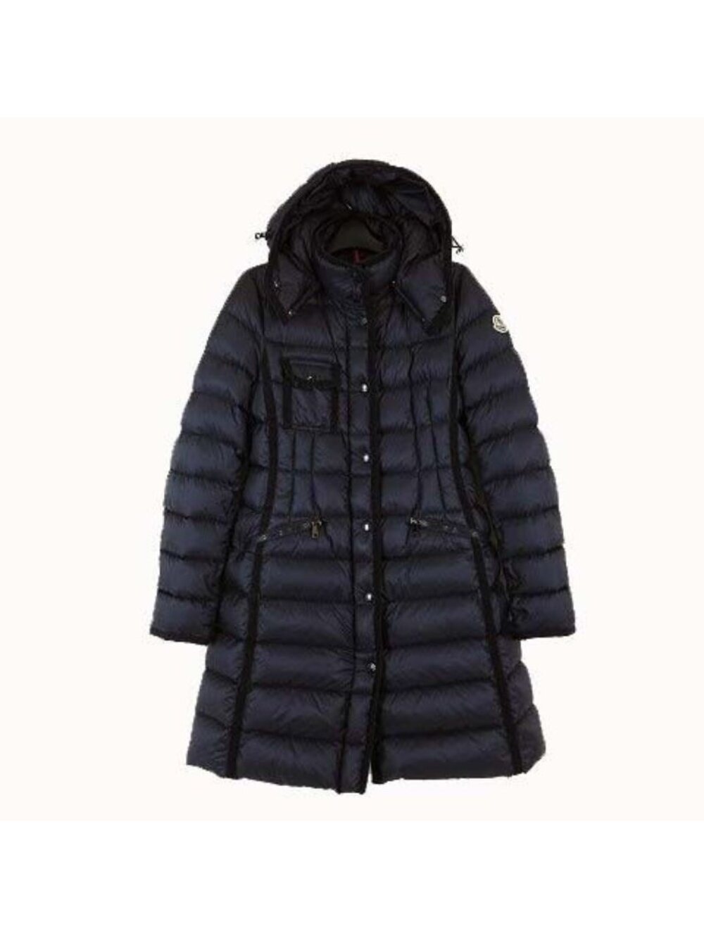 Moncler Down Hermine Coat Long Logo Embroidery Hood
